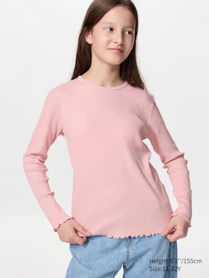 Uniqlo kids ribbed long-sleeve t-shirt